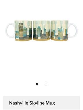 Set Of 2 Hatch Show Print Nashville Skyline Coffee Mugs